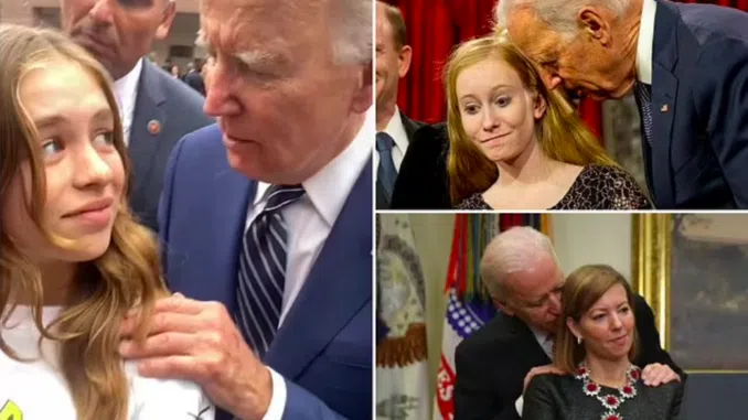 Secret Service Intervene as Creepy Joe Grabs Young Girl From Behind and Makes Provocative Remarks