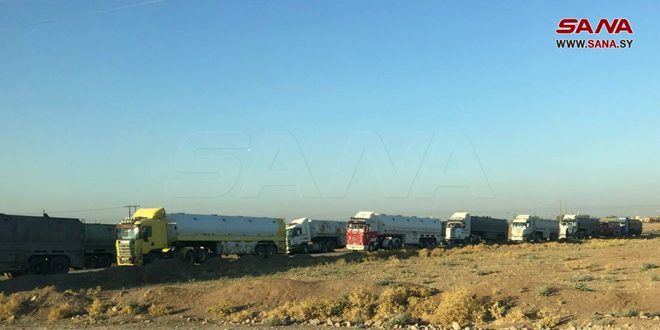 US occupation loots 60 trucks and tanks of Syrian wheat and oil